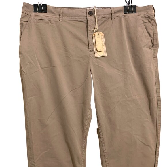FAT FACE FARNHAM Chino Capris Pearwood Brown Cotton/Elastane Sz 14L NWT - Picture 3 of 13